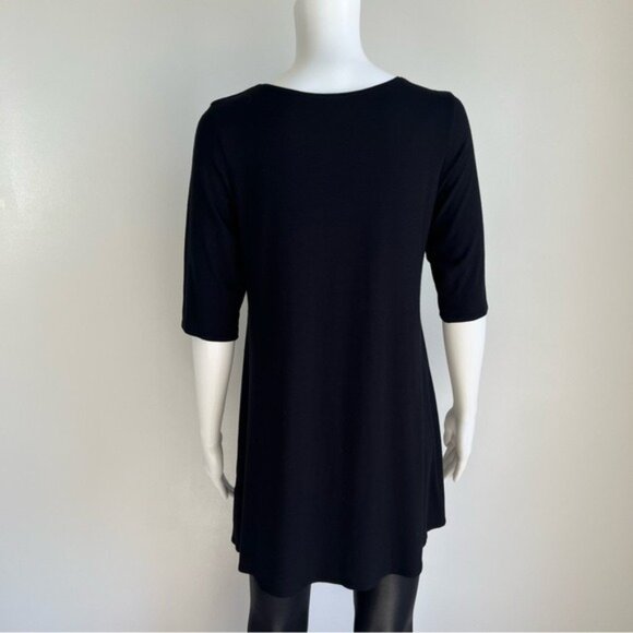 EILEEN FISHER Viscose-Jersey Scoop-Neck Tunic - PM - Picture 4 of 7